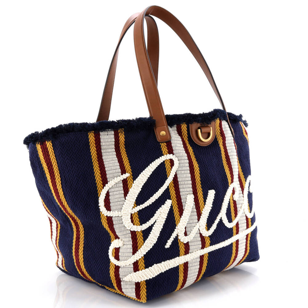 Gucci Script Open Tote Embroidered #223346g12b - image 2